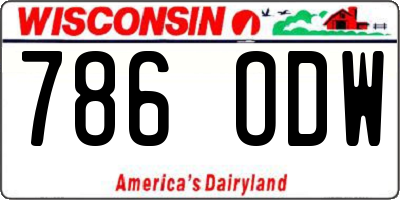 WI license plate 786ODW