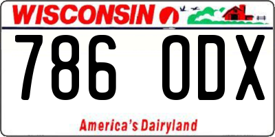 WI license plate 786ODX