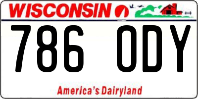 WI license plate 786ODY