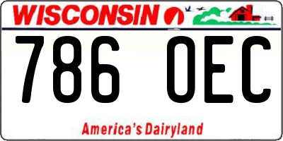 WI license plate 786OEC