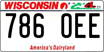 WI license plate 786OEE