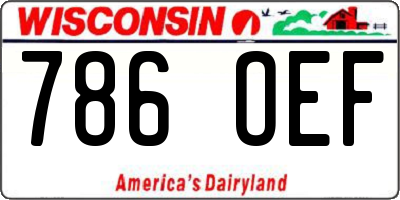 WI license plate 786OEF