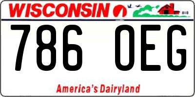 WI license plate 786OEG