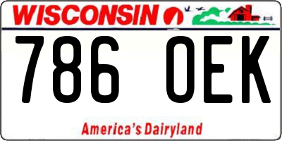 WI license plate 786OEK