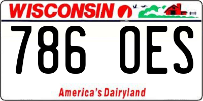 WI license plate 786OES