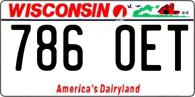WI license plate 786OET