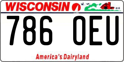 WI license plate 786OEU