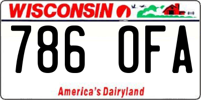 WI license plate 786OFA