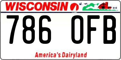 WI license plate 786OFB