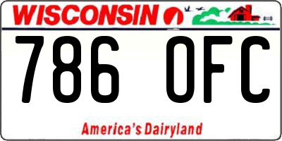 WI license plate 786OFC