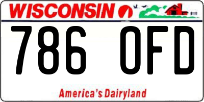 WI license plate 786OFD