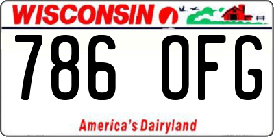 WI license plate 786OFG
