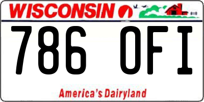 WI license plate 786OFI