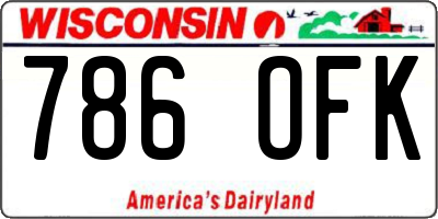 WI license plate 786OFK