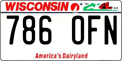 WI license plate 786OFN