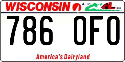 WI license plate 786OFO