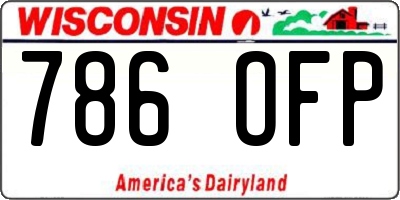 WI license plate 786OFP