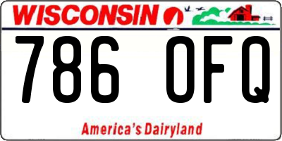 WI license plate 786OFQ