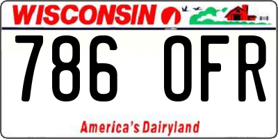 WI license plate 786OFR