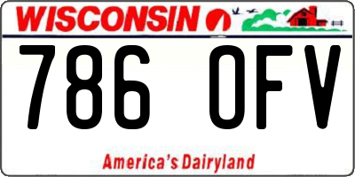 WI license plate 786OFV