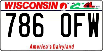 WI license plate 786OFW