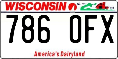 WI license plate 786OFX
