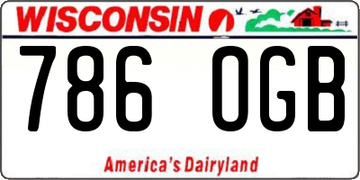 WI license plate 786OGB