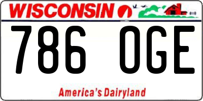WI license plate 786OGE