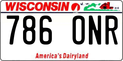 WI license plate 786ONR