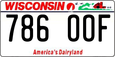 WI license plate 786OOF