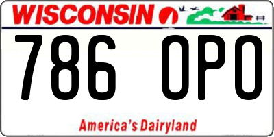 WI license plate 786OPO