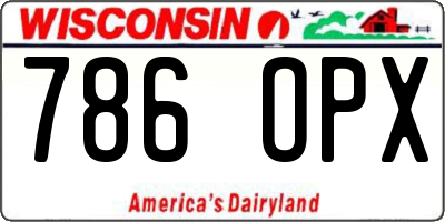 WI license plate 786OPX