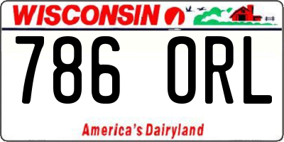 WI license plate 786ORL