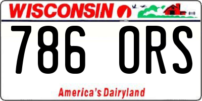 WI license plate 786ORS