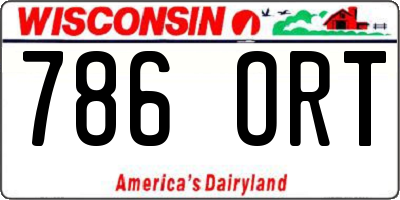 WI license plate 786ORT