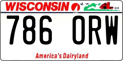 WI license plate 786ORW