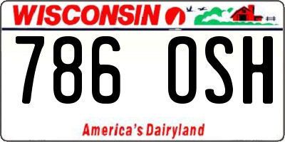 WI license plate 786OSH