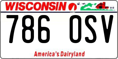 WI license plate 786OSV