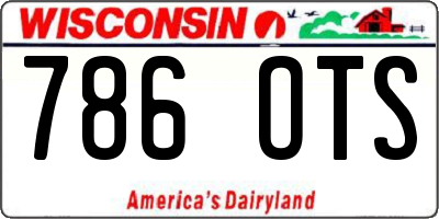 WI license plate 786OTS