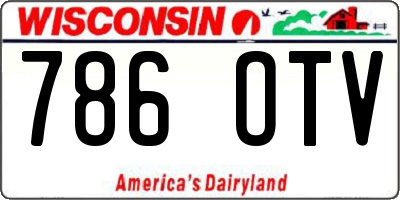 WI license plate 786OTV