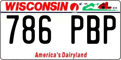 WI license plate 786PBP