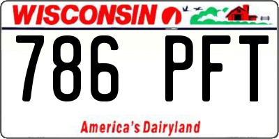 WI license plate 786PFT