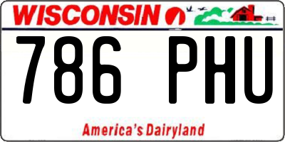 WI license plate 786PHU