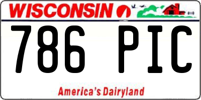 WI license plate 786PIC