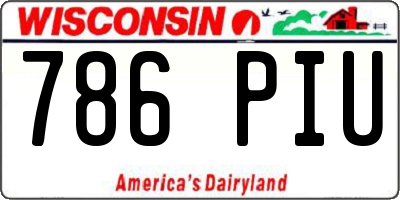 WI license plate 786PIU