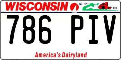 WI license plate 786PIV