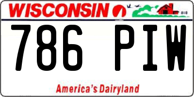 WI license plate 786PIW