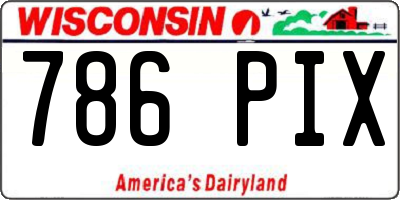 WI license plate 786PIX