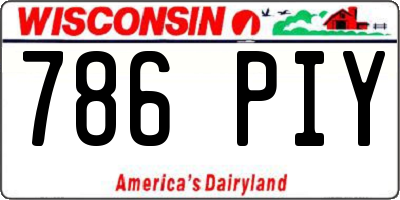 WI license plate 786PIY