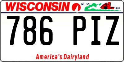 WI license plate 786PIZ